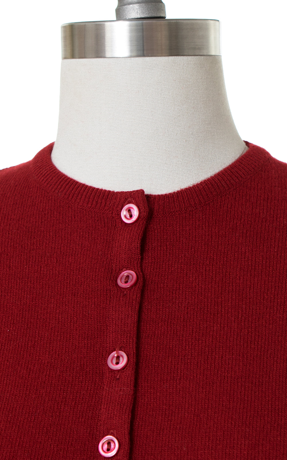 1950s Dark Red Cashmere Cardigan