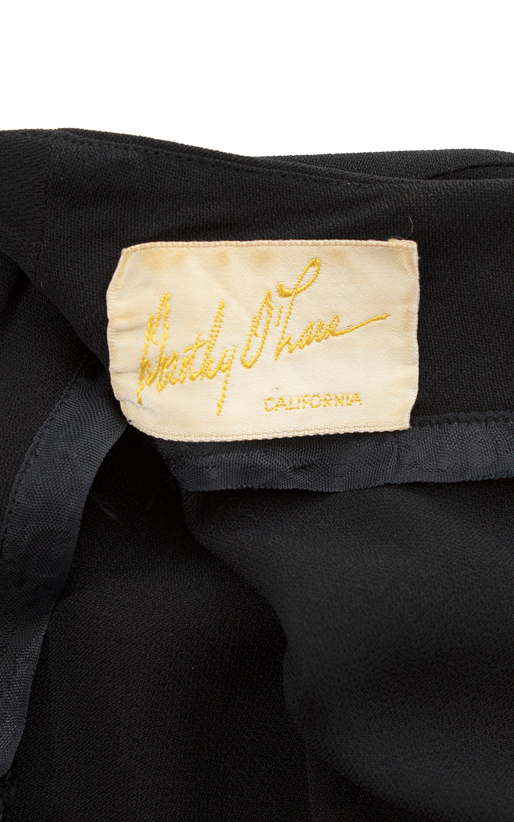 1940s DOROTHY O'HARA Black Rayon Draped Wiggle Dress | small