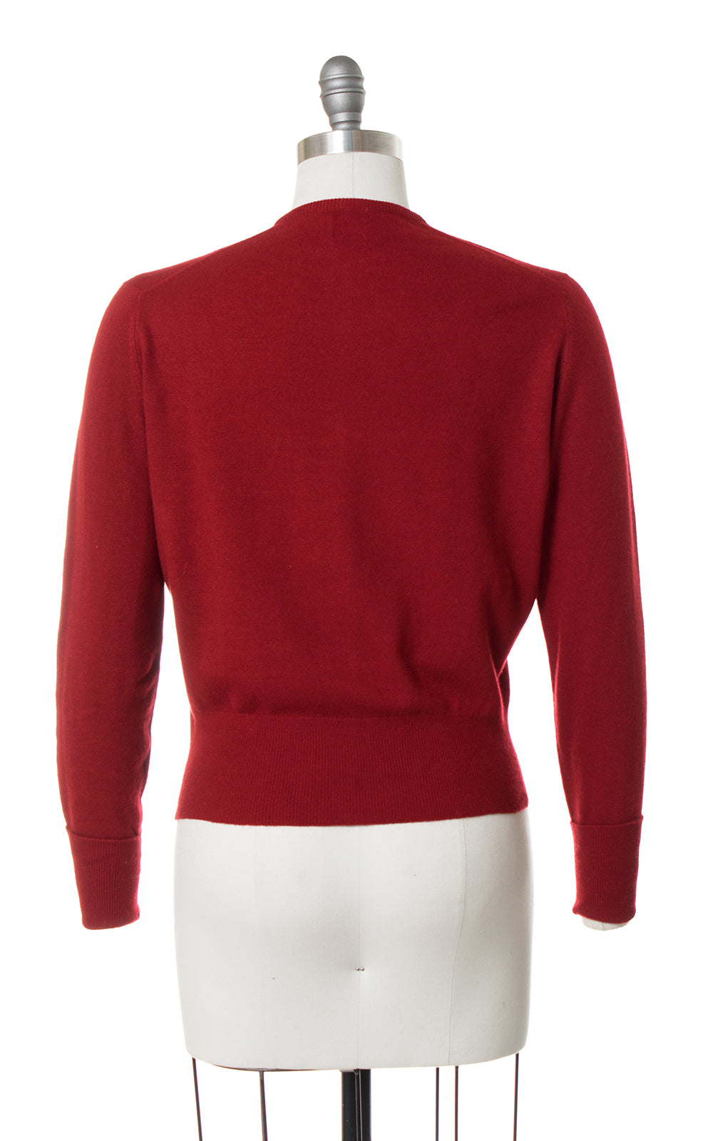 1950s Dark Red Cashmere Cardigan