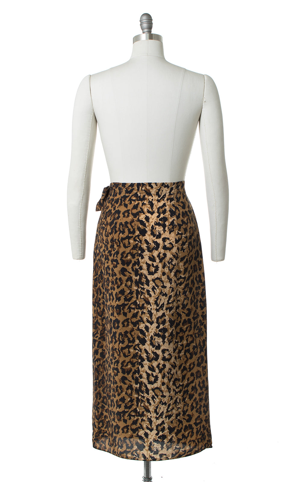 1980s Silk Leopard Print Wrap Skirt