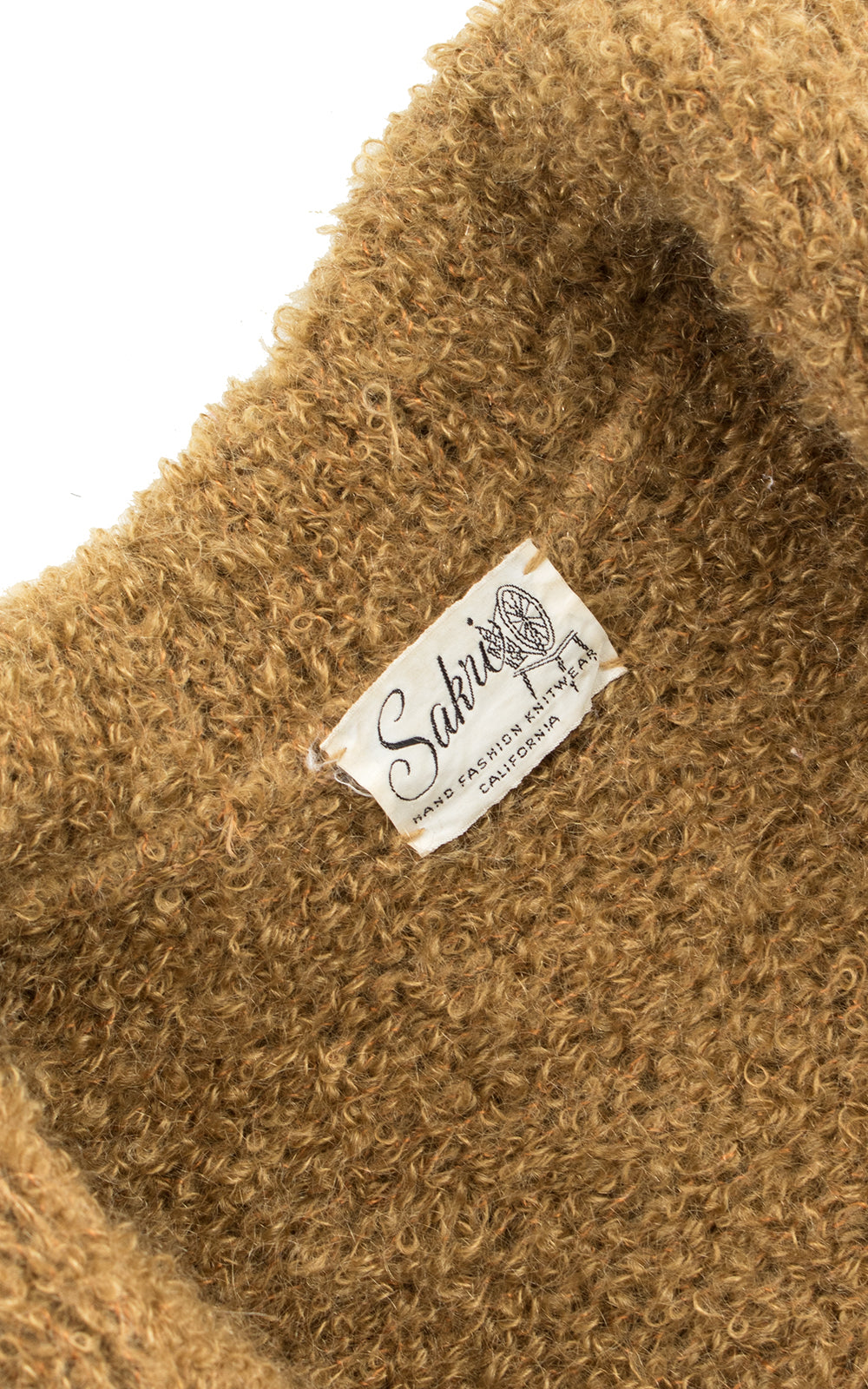 1960s Camel Bouclé Wool Sweater Coat