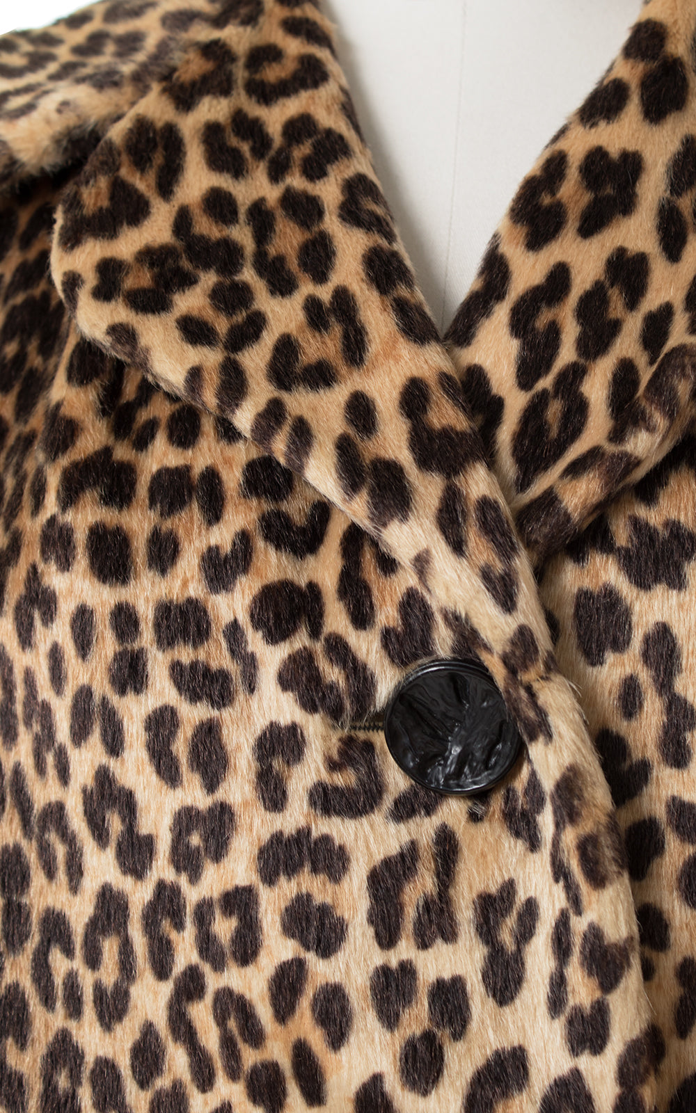 1960s Leopard Print Faux Fur Coat