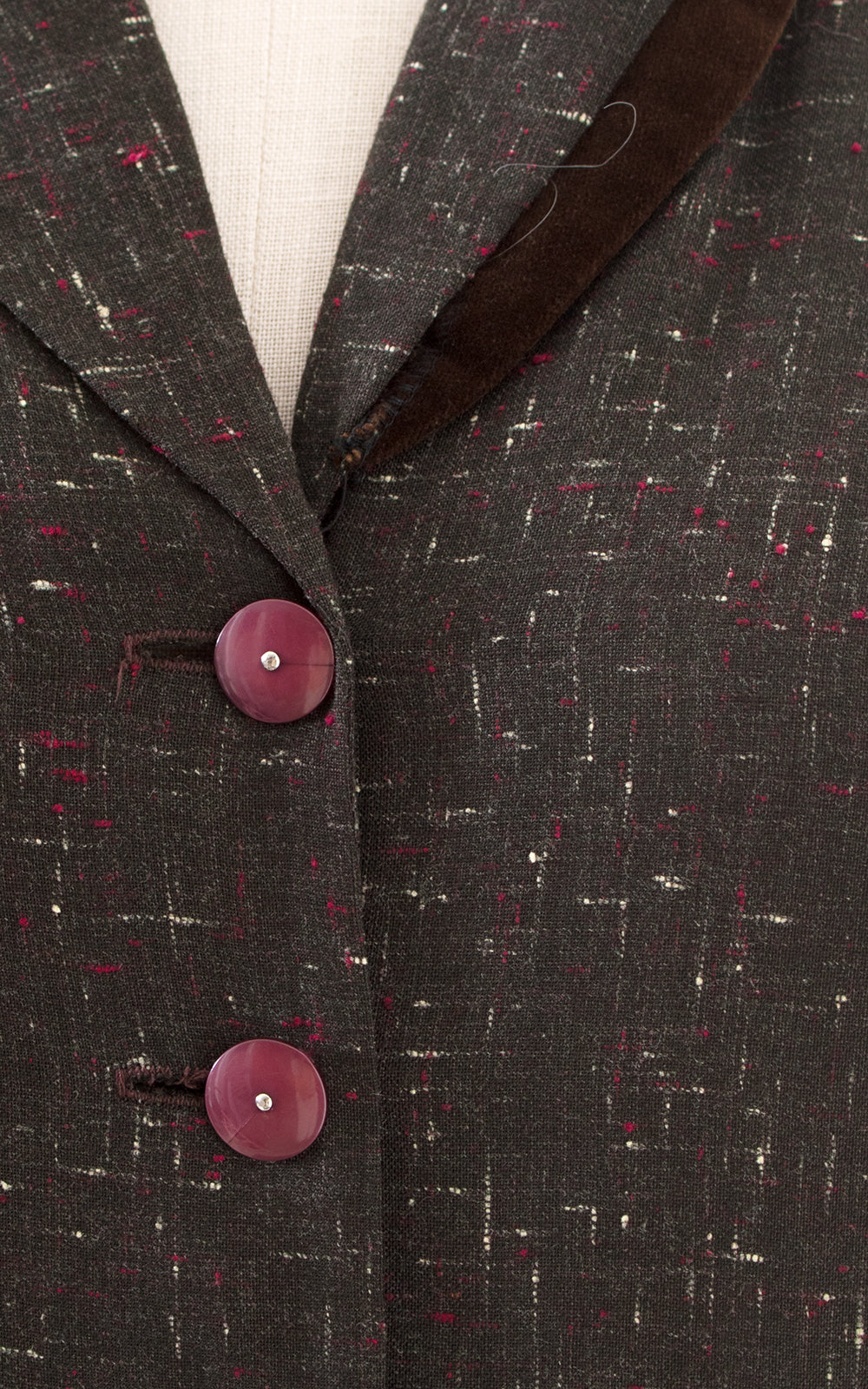 1950s Flecked Brown Shirtwaist Wiggle Dress