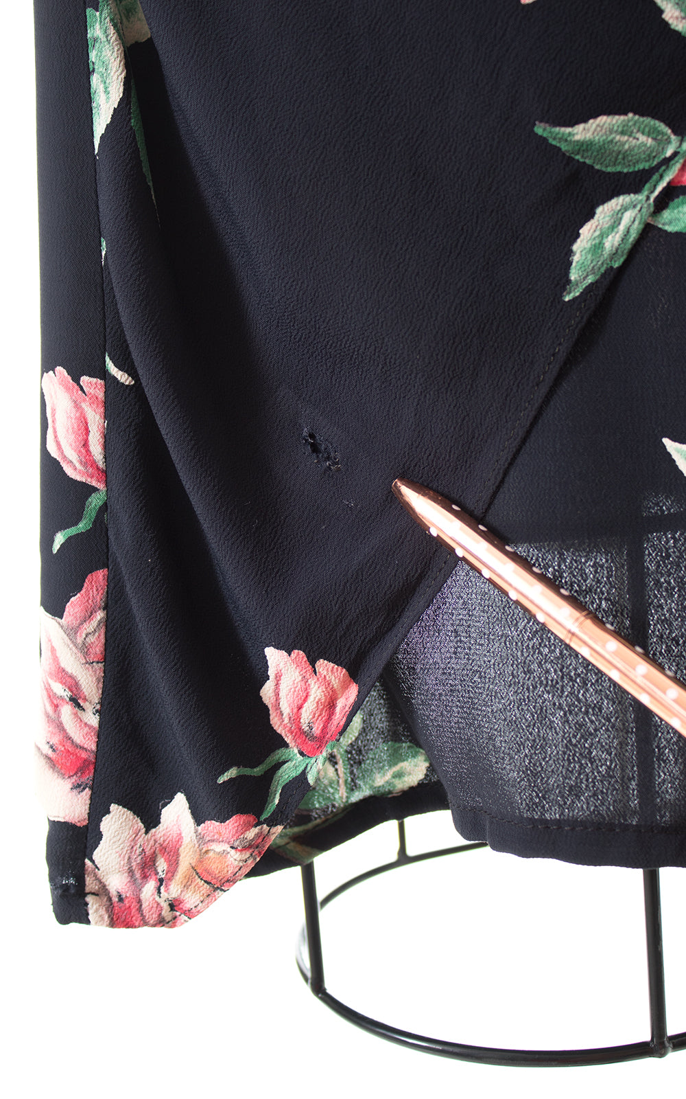 1940s Rose Rayon Crepe Cocktail Dress