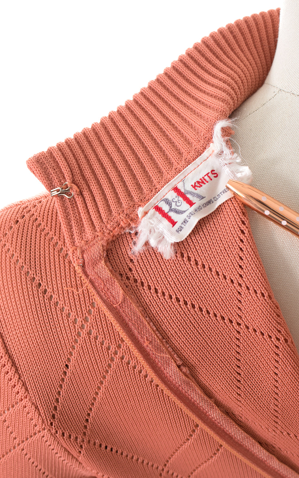 1970s Knit Turtleneck Sweater Dress