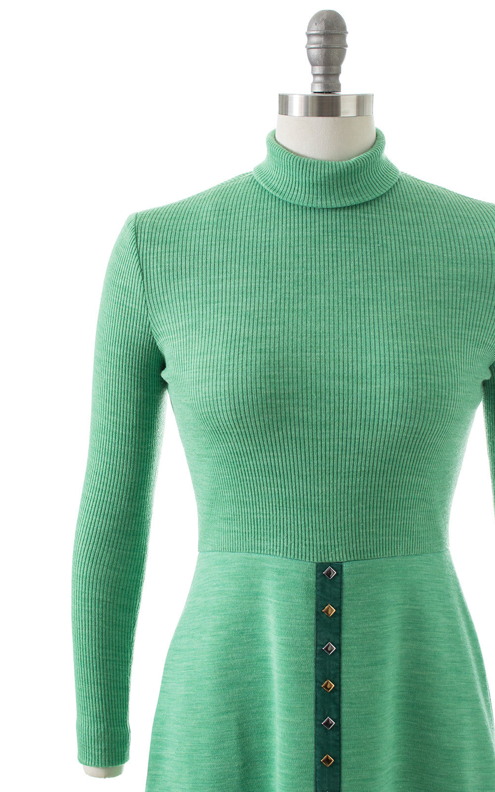 1970s Studded Knit Maxi Dress