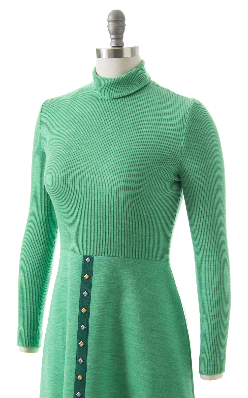 1970s Studded Knit Maxi Dress