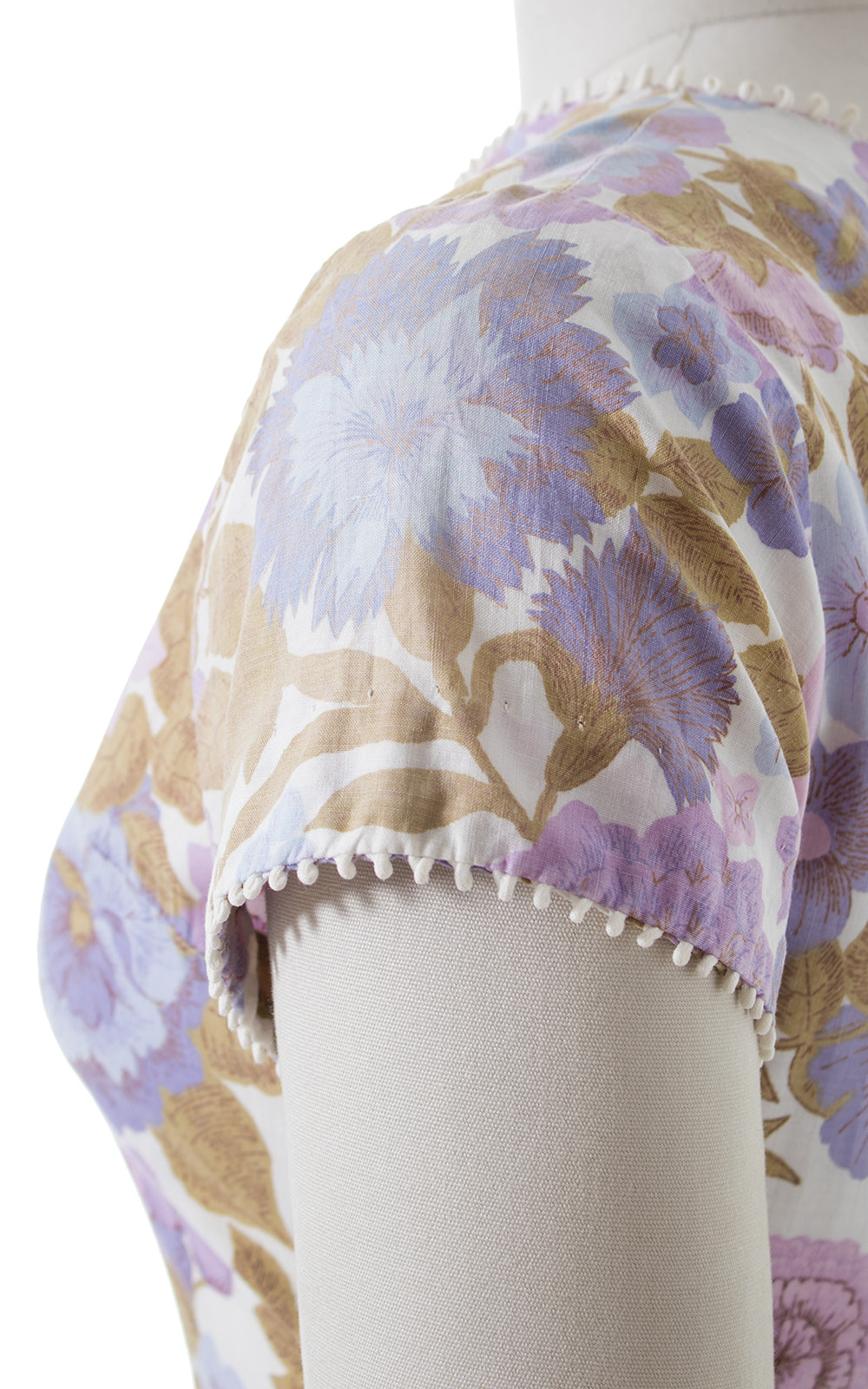 1950s Floral Cotton Drop Waist Dress