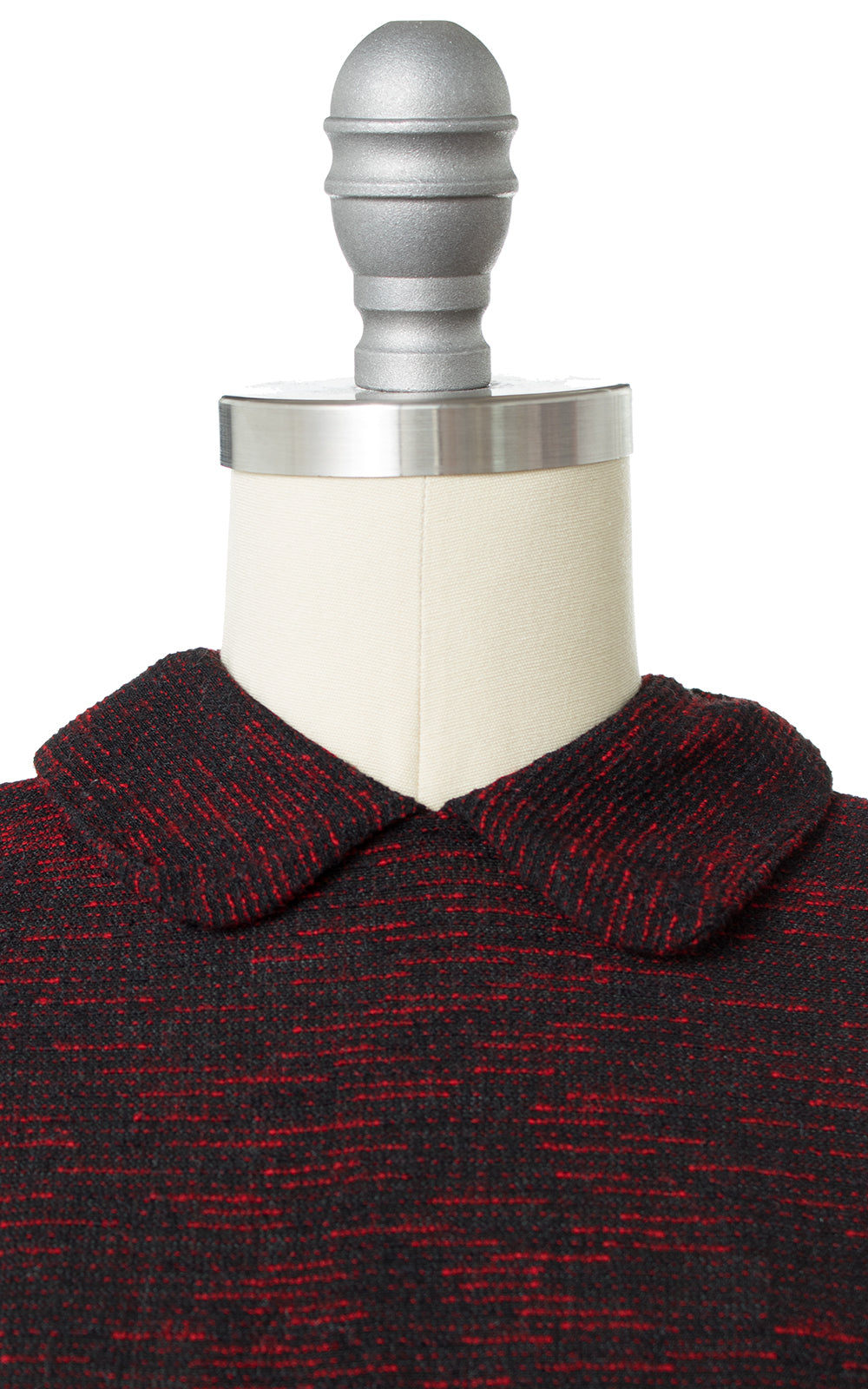 1950s Striated Red Black Wiggle Dress