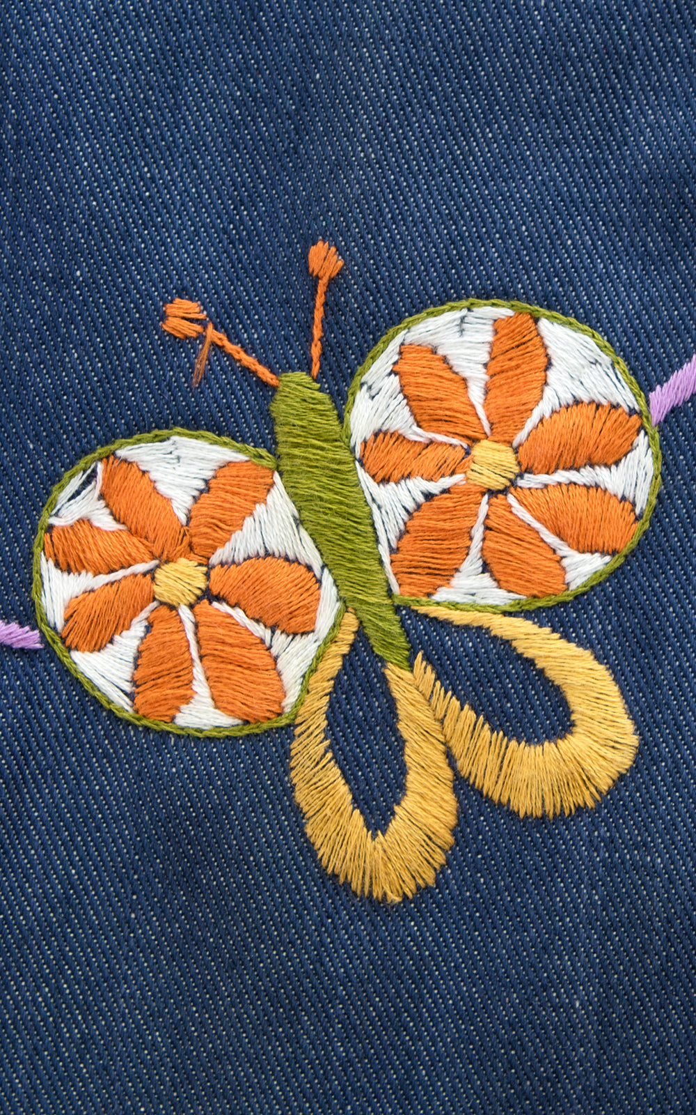 1970s Levi's Embroidered Denim Overalls Dress