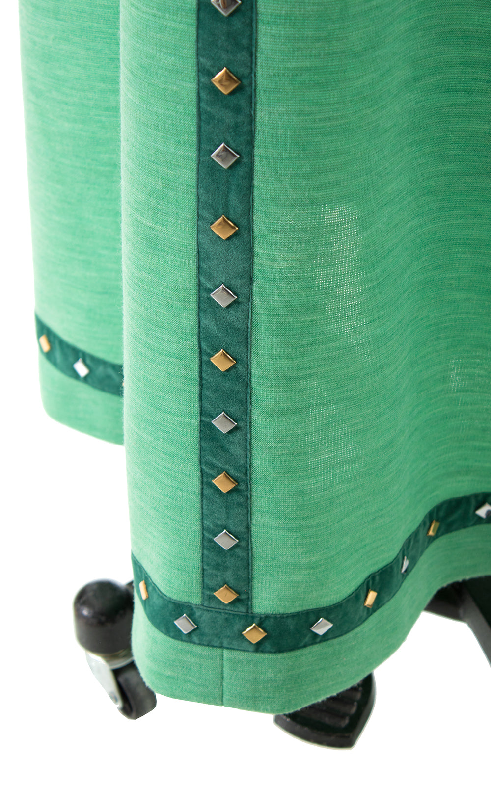 1970s Studded Knit Maxi Dress