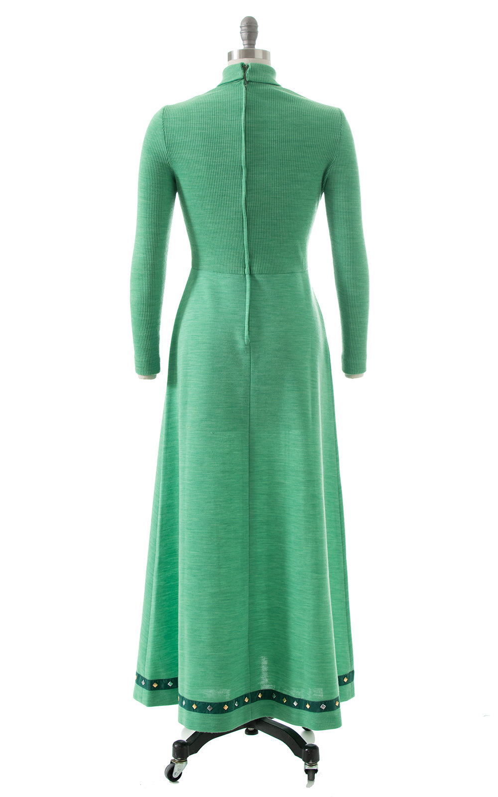 1970s Studded Knit Maxi Dress
