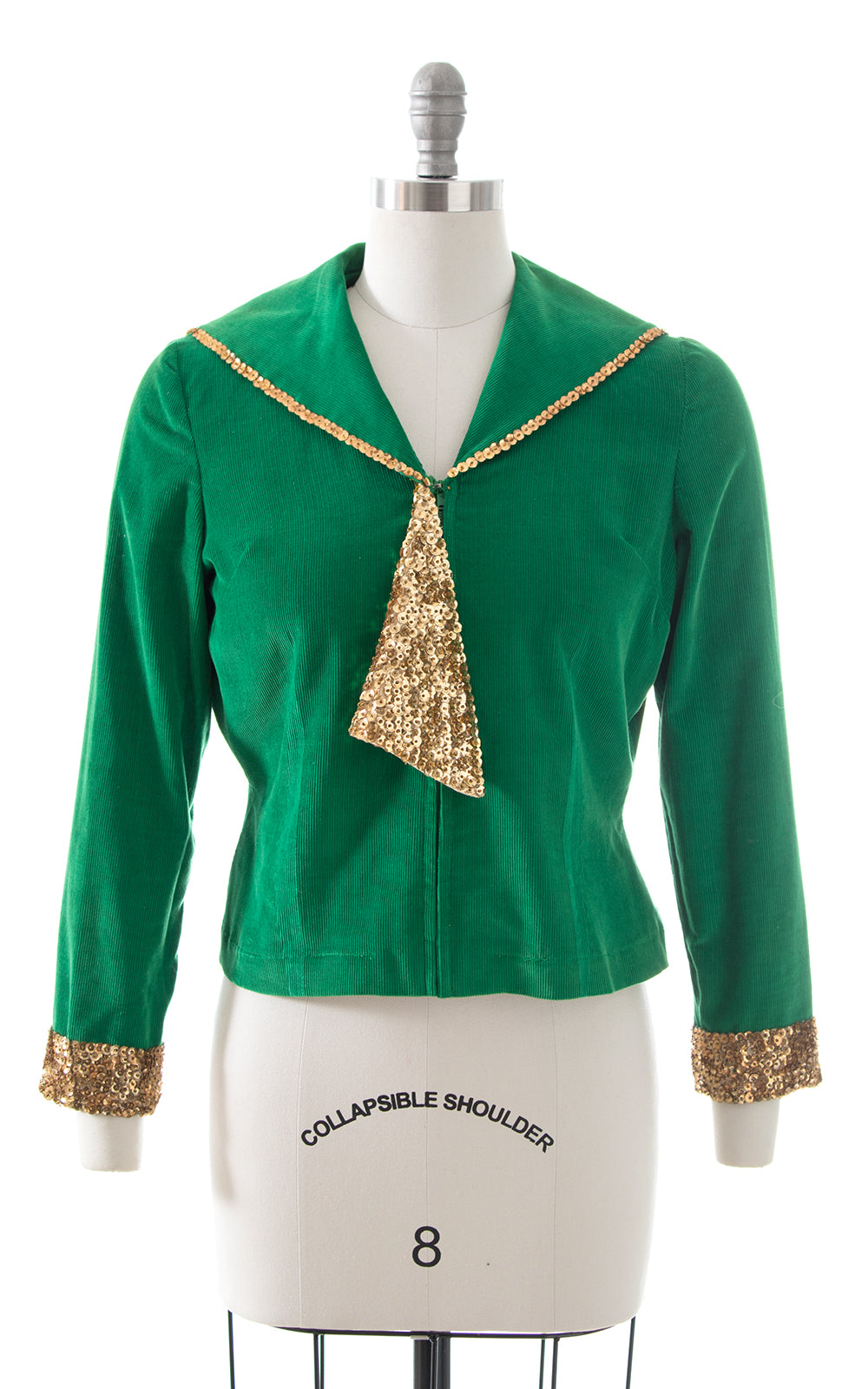 1950s Corduroy & Sequin Sailor Blouse