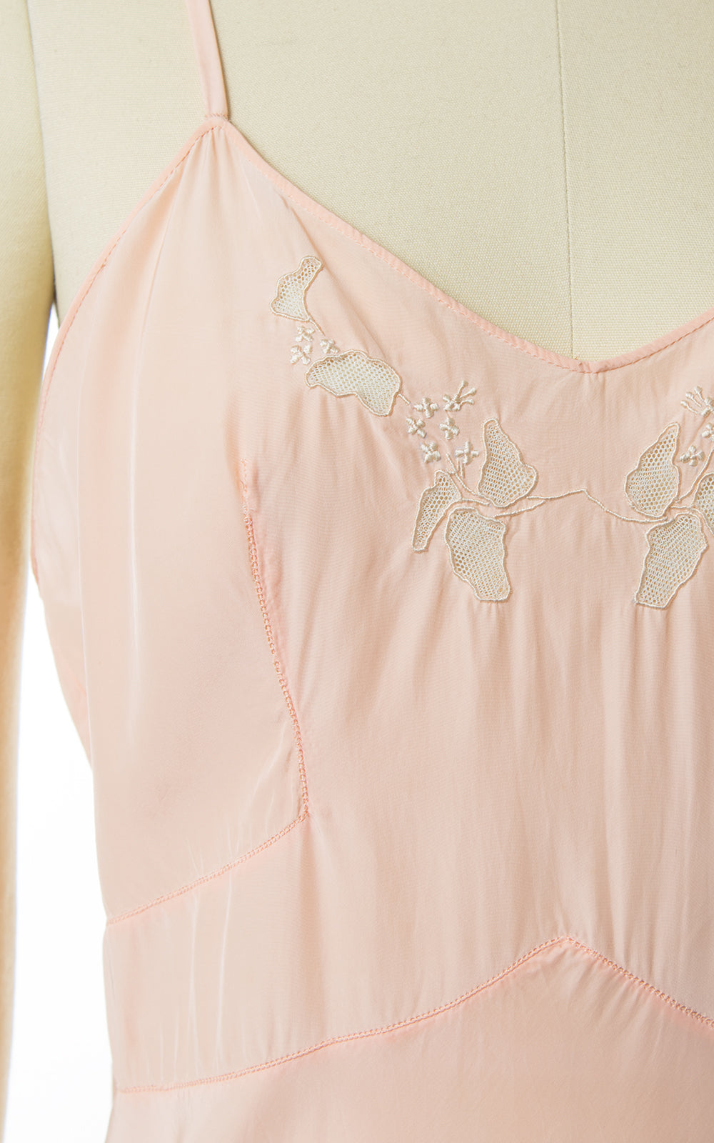 1930s Peach Lace Dress, Bolero and Slip Set