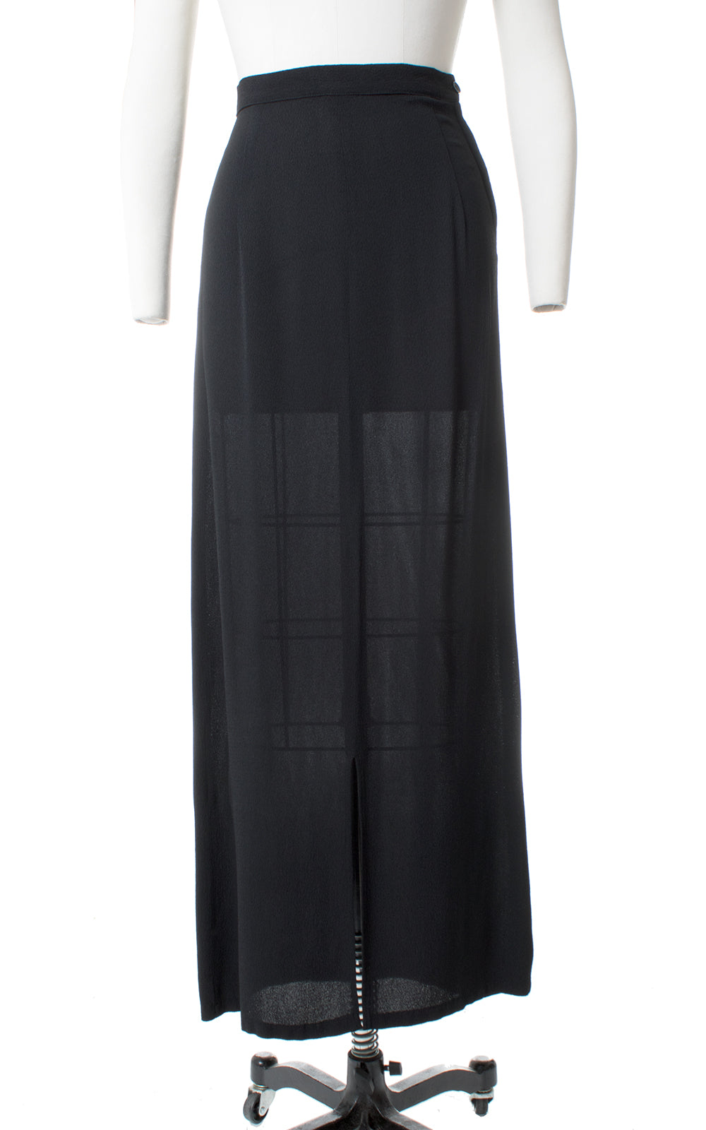 1930s Black Rayon Crepe Skirt