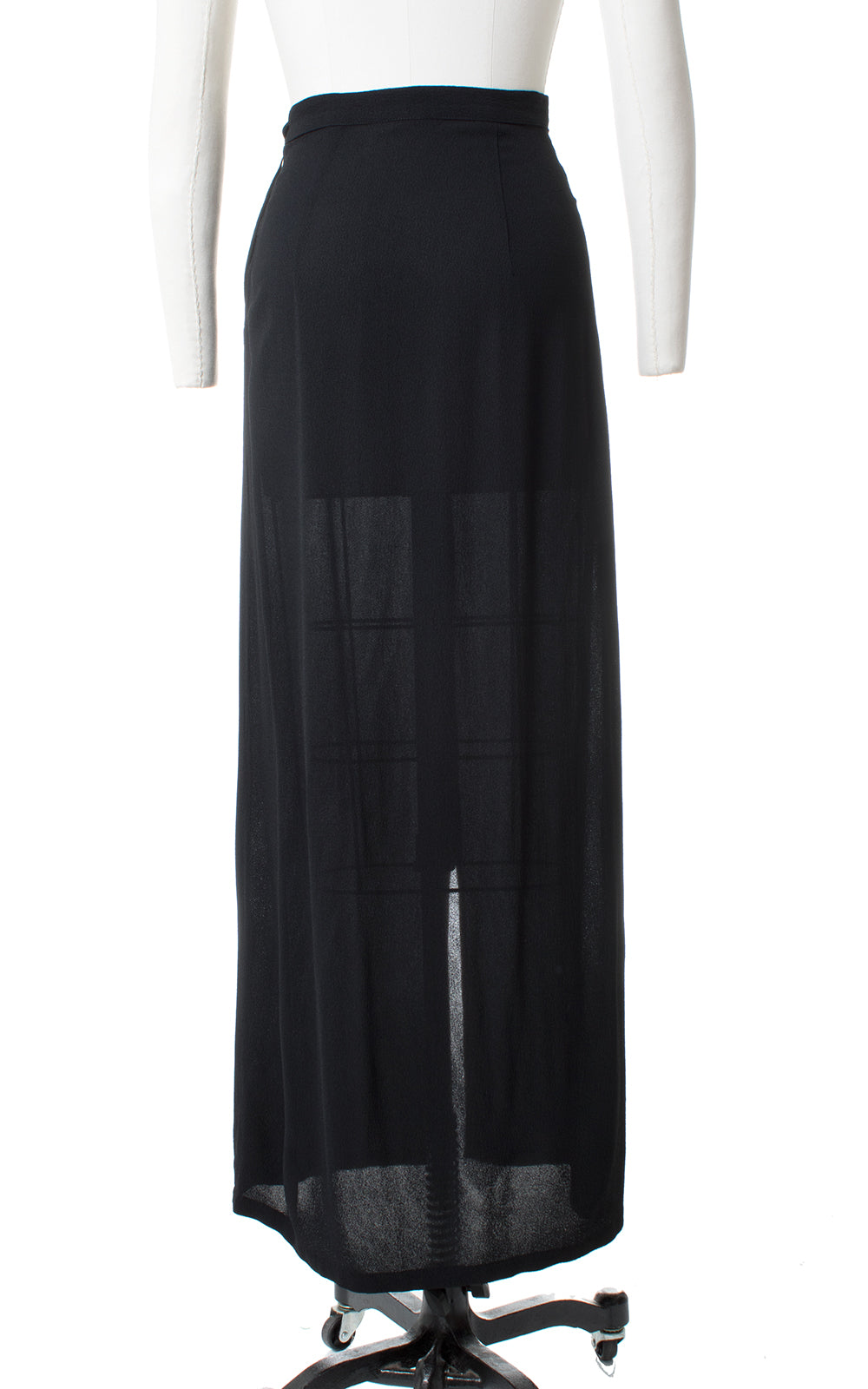 1930s Black Rayon Crepe Skirt