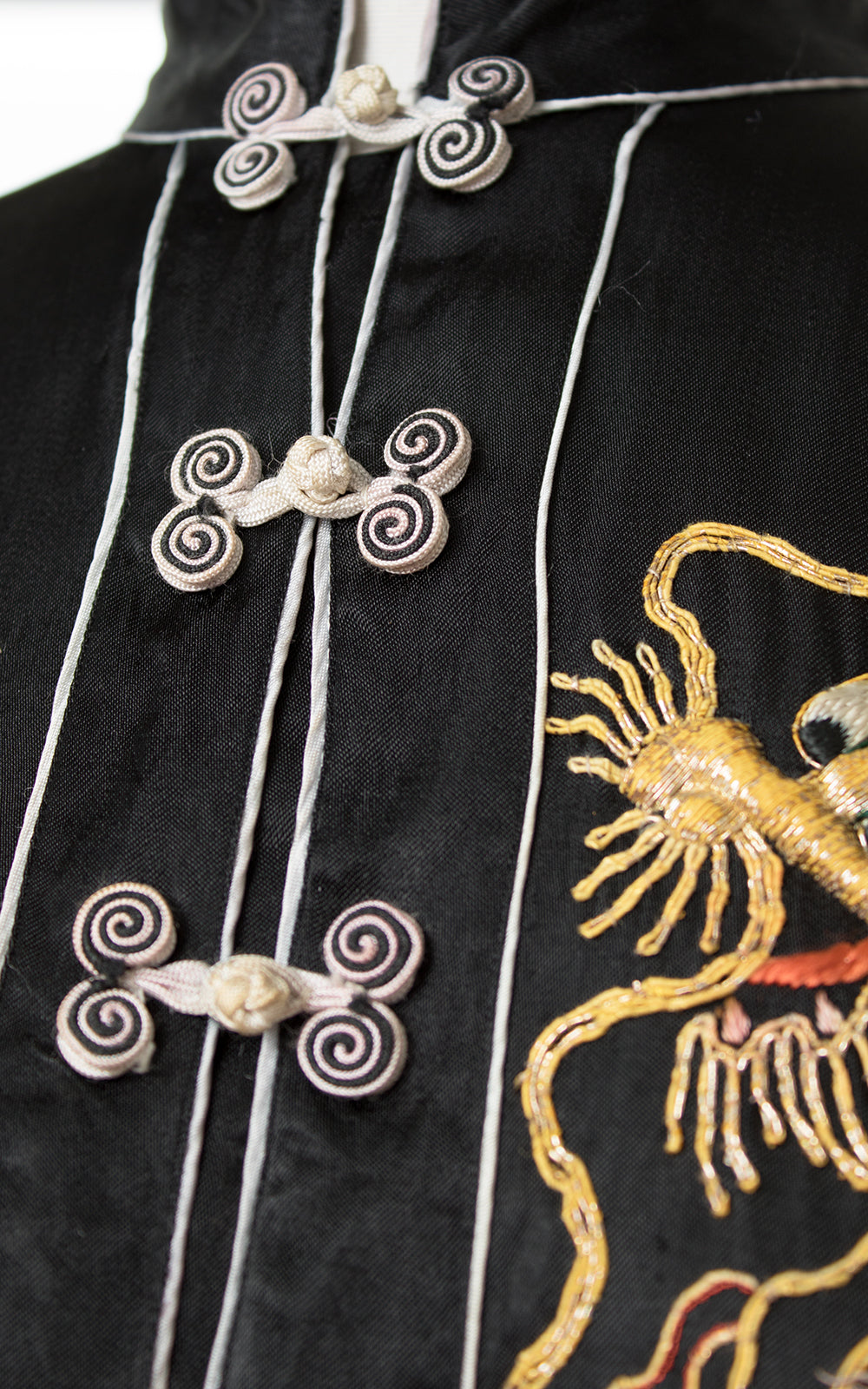 1940s Dragon Embroidered Satin Loungewear Set