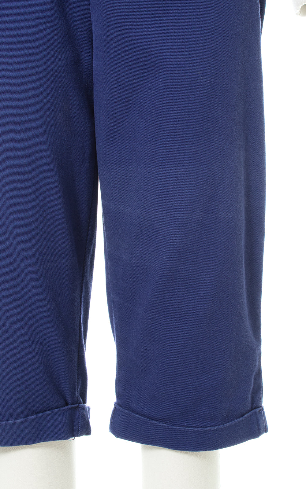 1950s Navy Blue Cotton Capris