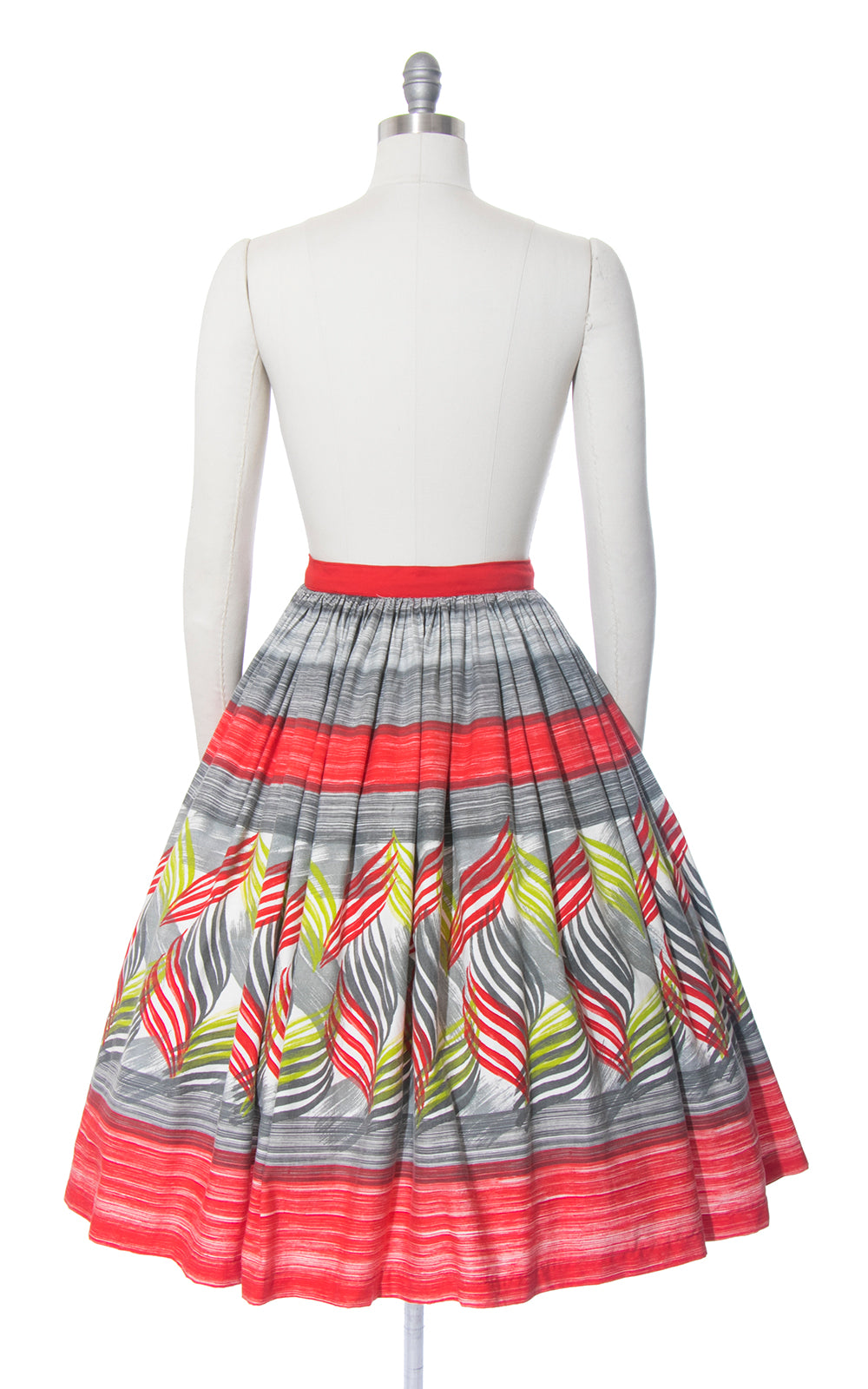 1950s Mexican Border Print Cotton Full Skirt | medium