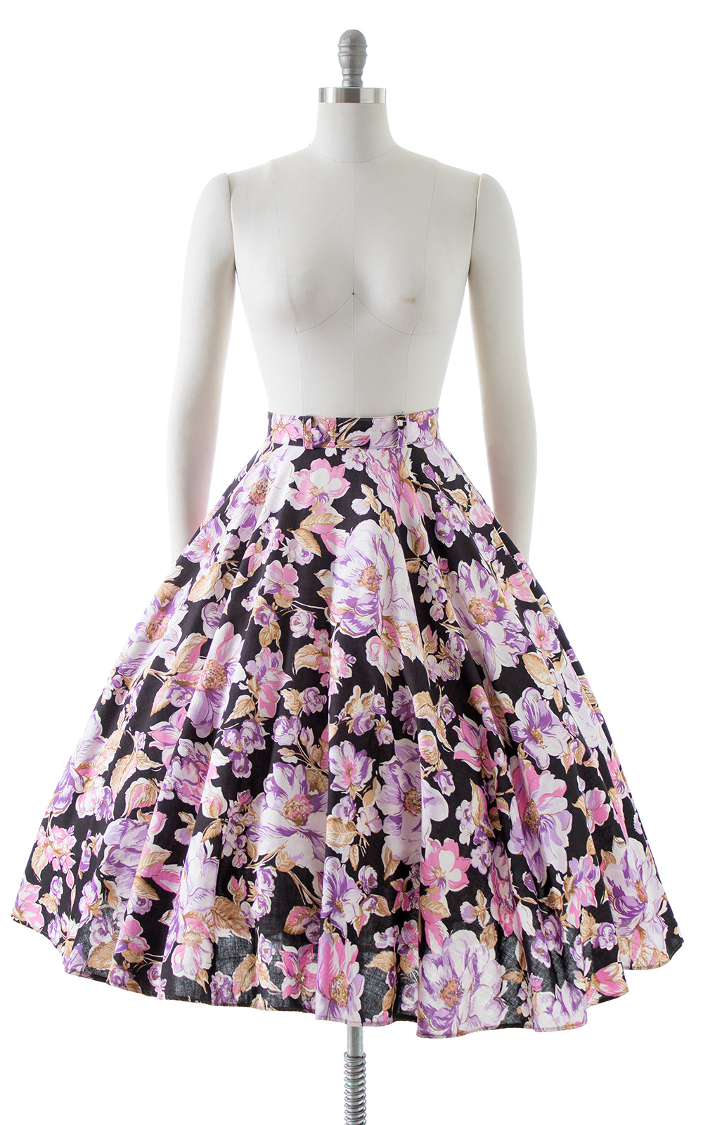 1980s floral outlet skirt