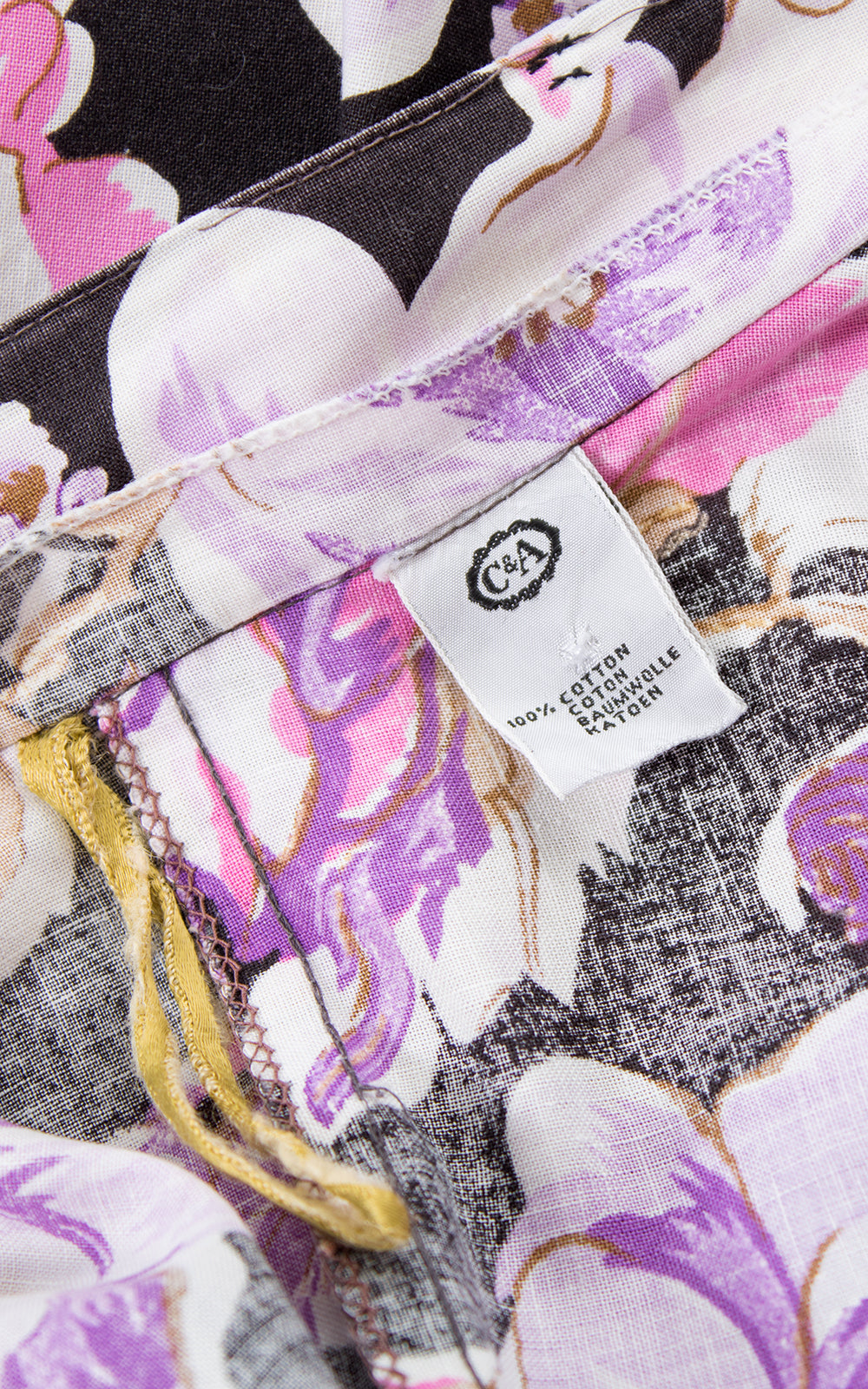 1970s 1980s Floral Print Cotton Circle Skirt