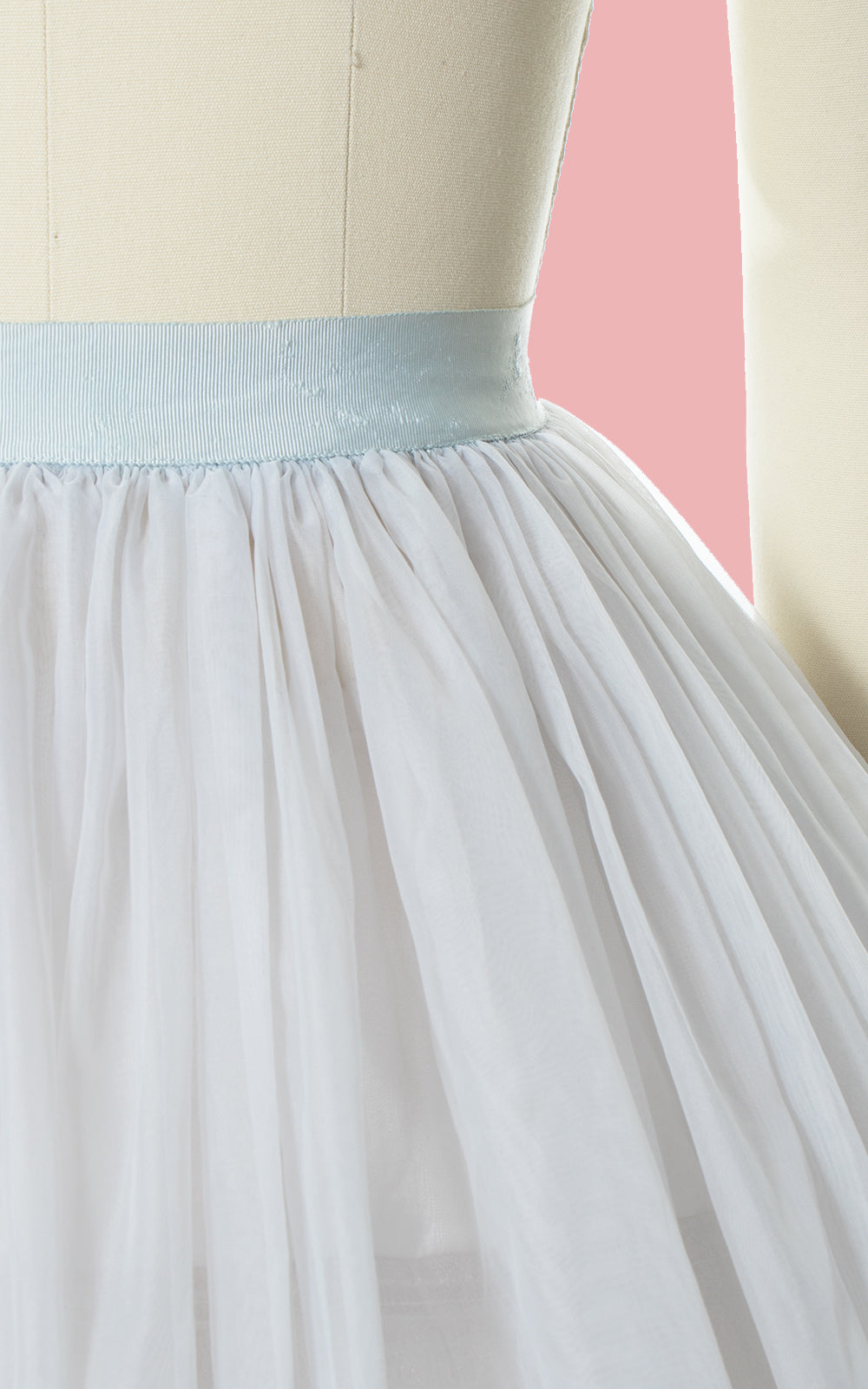 1950s Sheer Floral Embroidered Chiffon Skirt