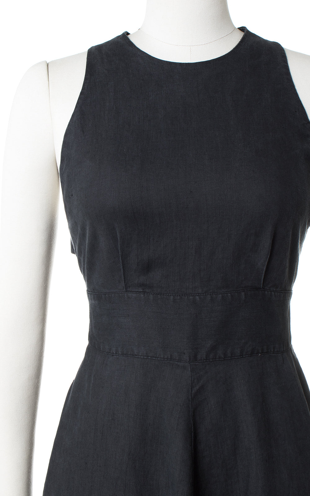 1980s Open Back Linen Sundress