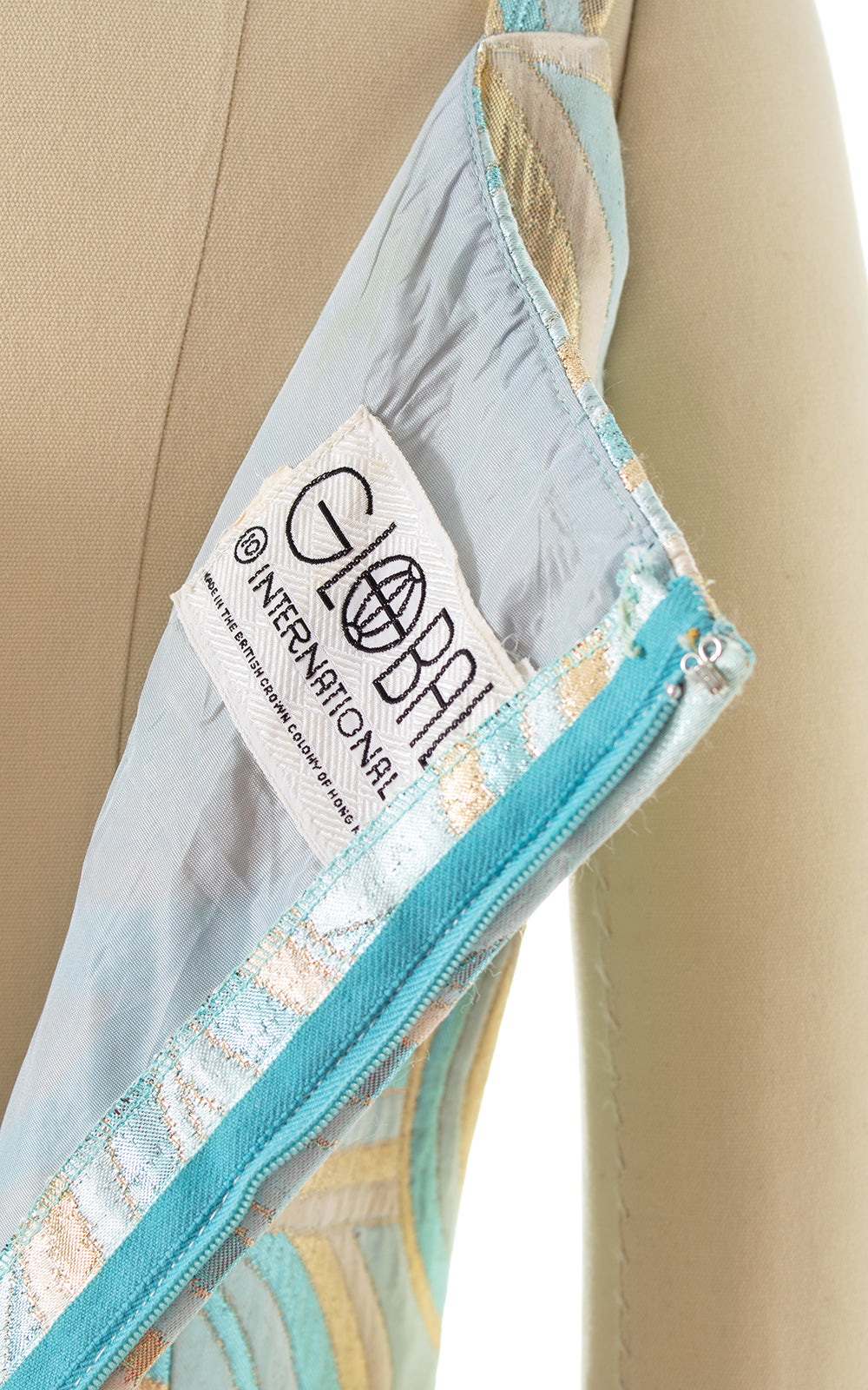 1960s Metallic Swirls Gown