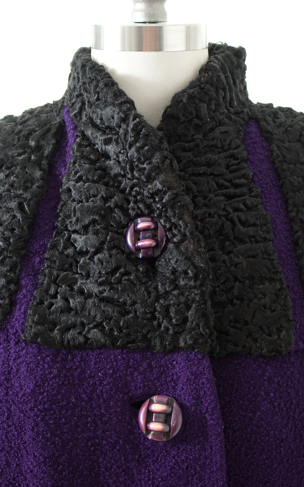 1940s Wool & Persian Lamb Fur Coat