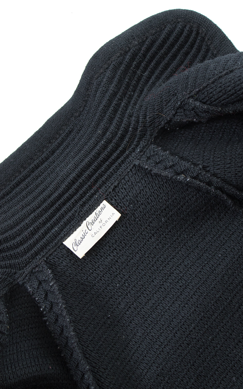 1960s Black Knit Wool Sweater Coat