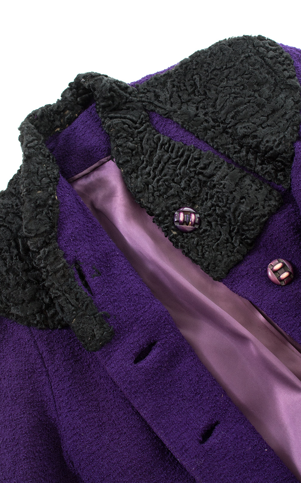1940s Wool & Persian Lamb Fur Coat