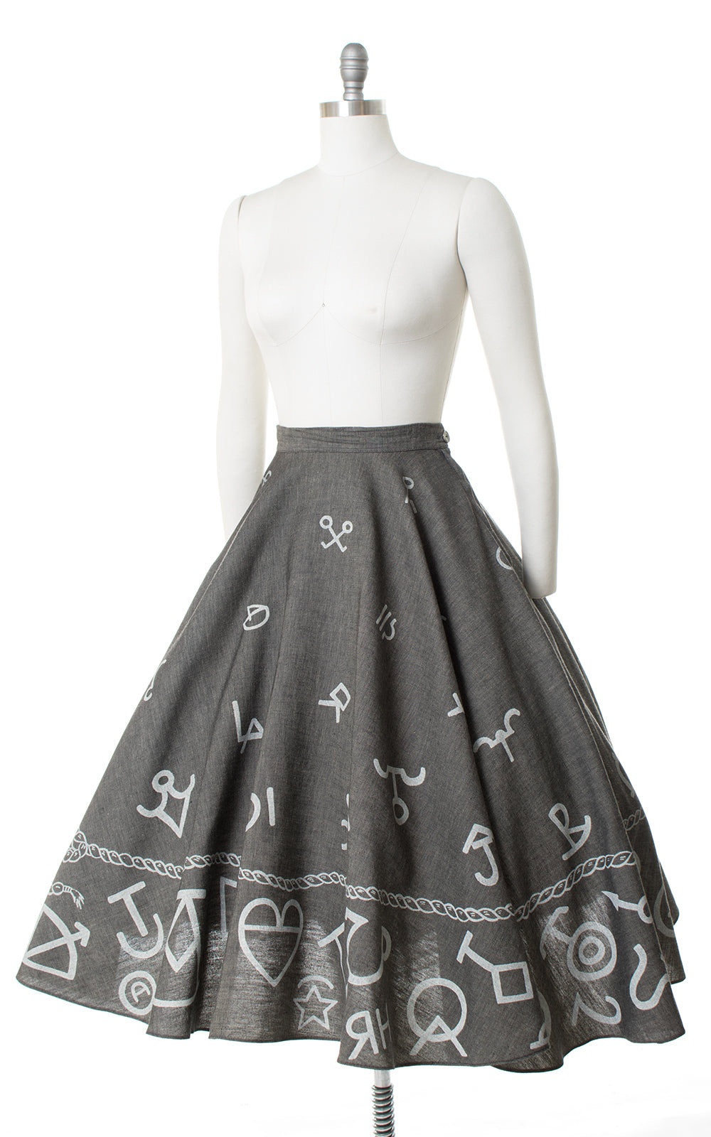 1950s Cattle Branding Novelty Print Circle Skirt