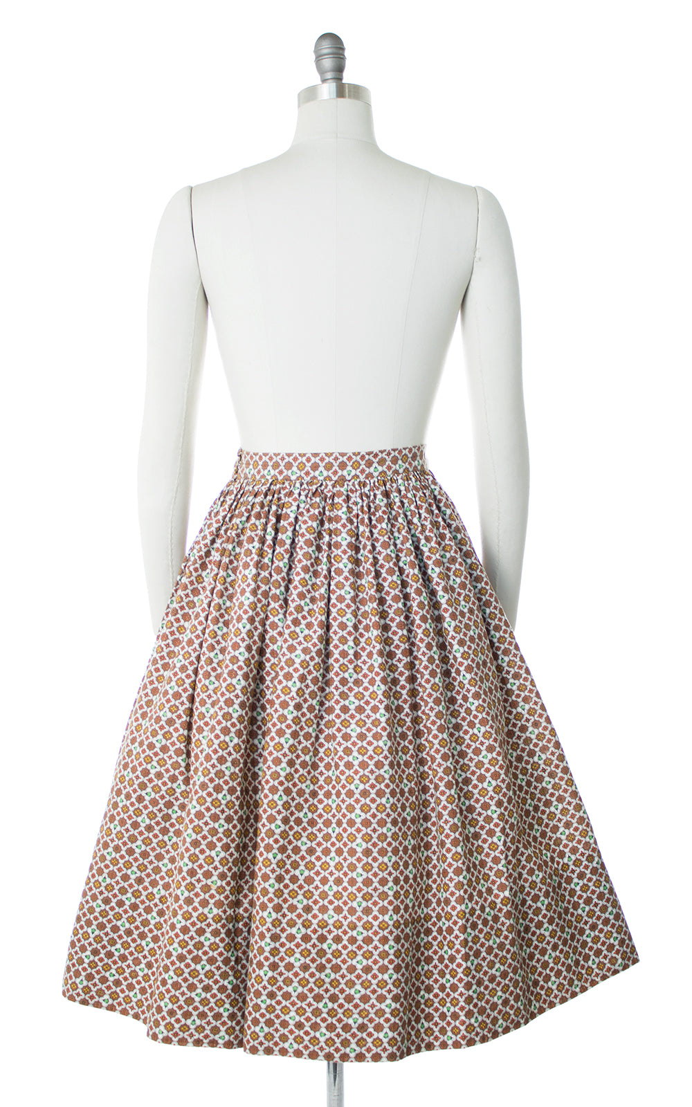 1950s Floral Cotton Skirt