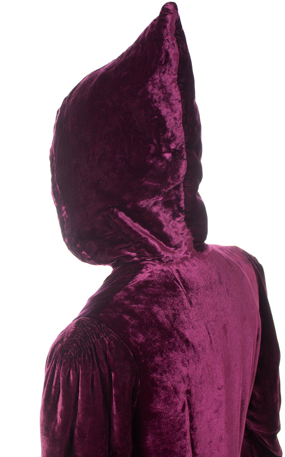 1930s Hooded Purple Silk Velvet Coat