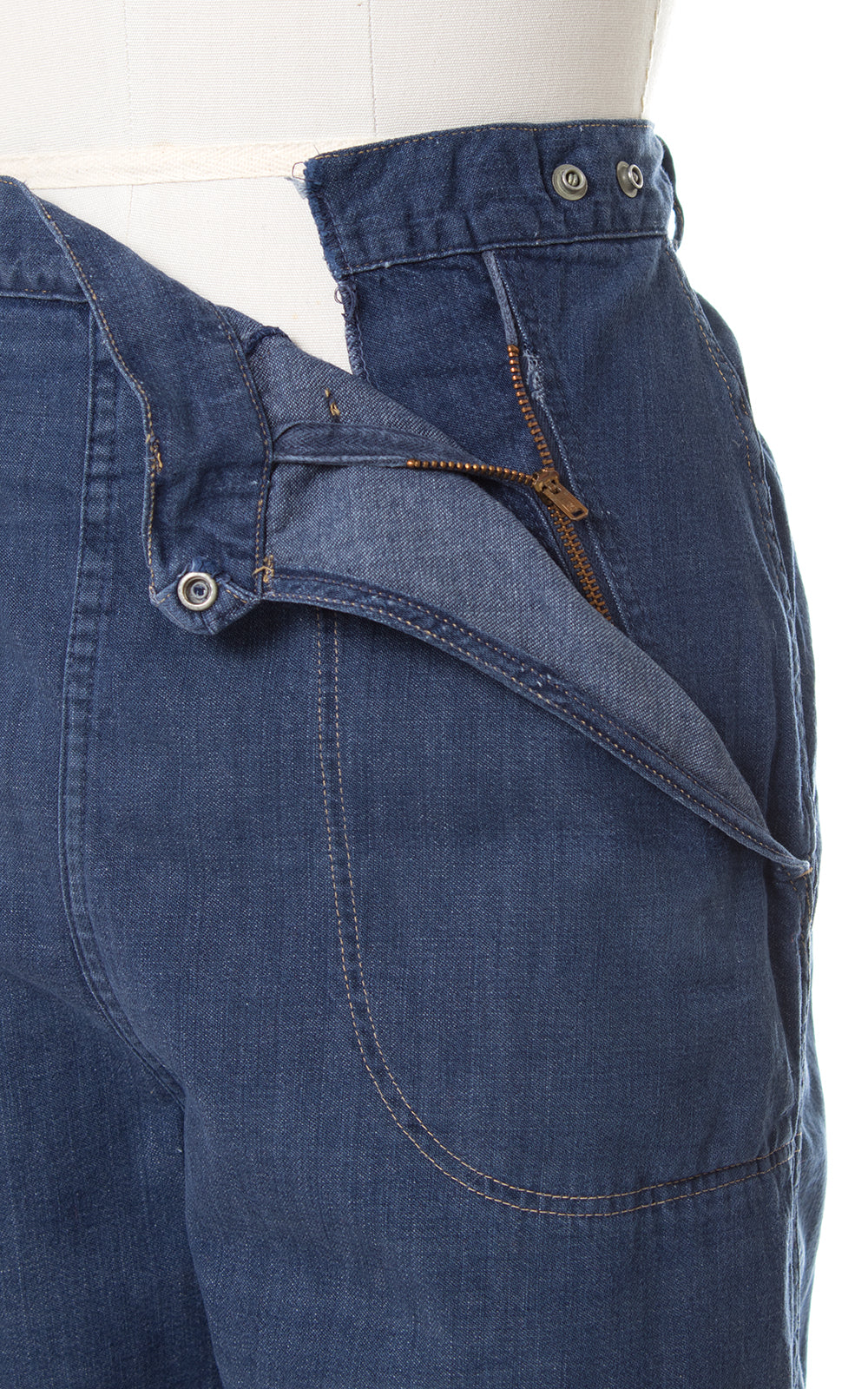 1950s Side Zip Denim Jeans