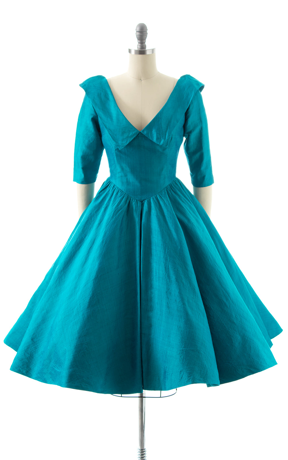 1950s silk dress hotsell