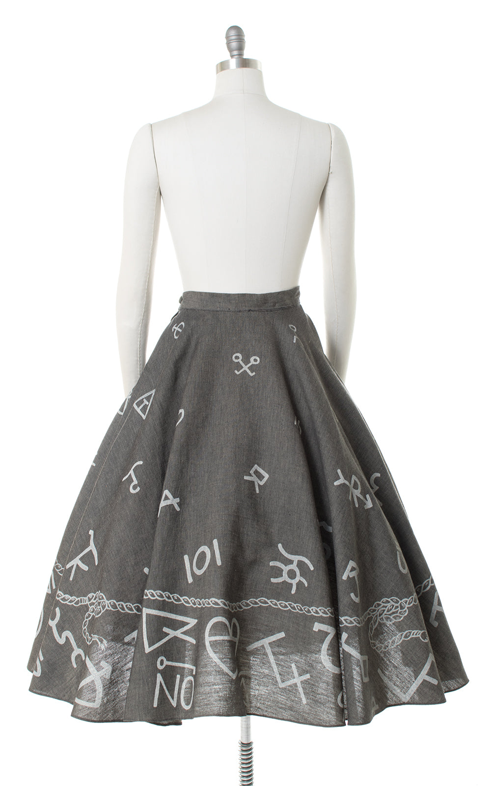 1950s Cattle Branding Novelty Print Circle Skirt