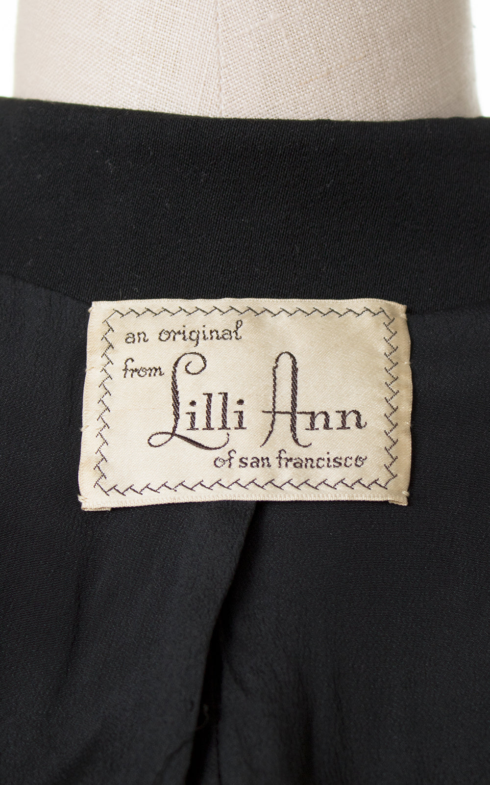 1940s Lilli Ann Rhinestone Black Wool Blazer