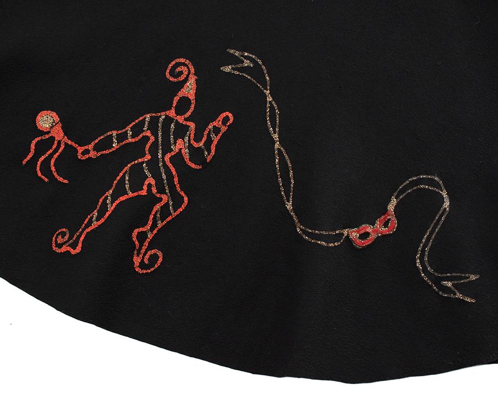 1950s Jester & Mask Novelty Felt Skirt