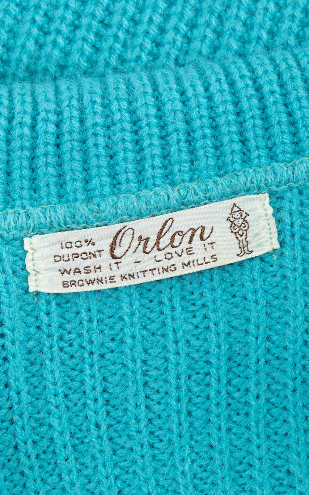 1950s Blue Knit Cropped Cardigan