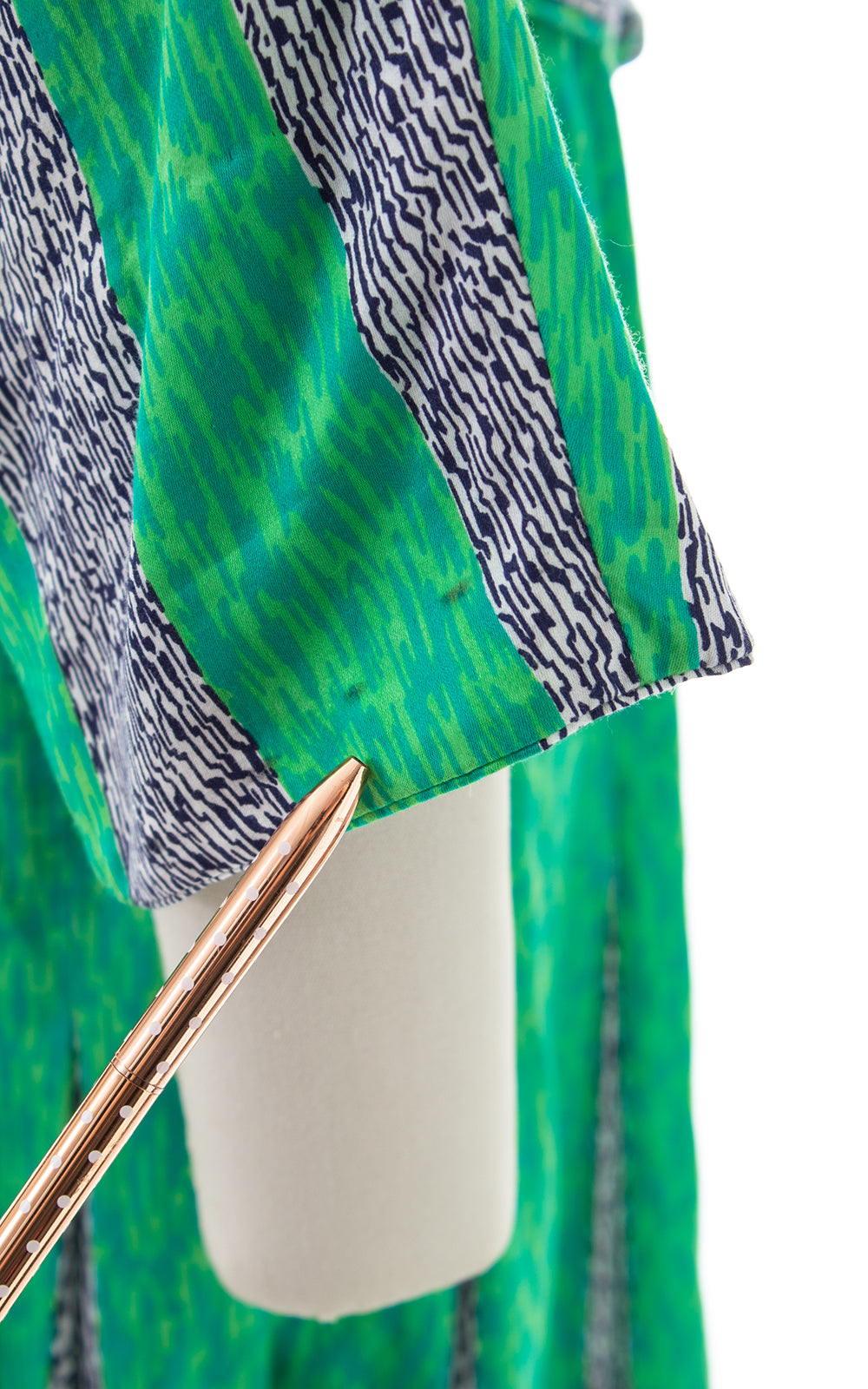 1950s Abstract Striped Pleated Skirt Dress