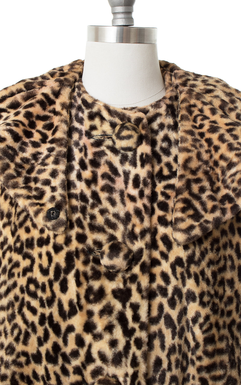 1960s Leopard Print Faux Fur Swing Coat