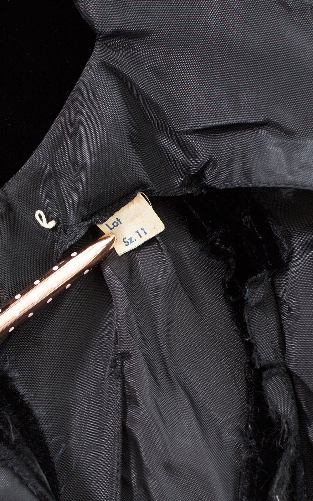 1950s Rose Appliqué Black Velvet Party Dress