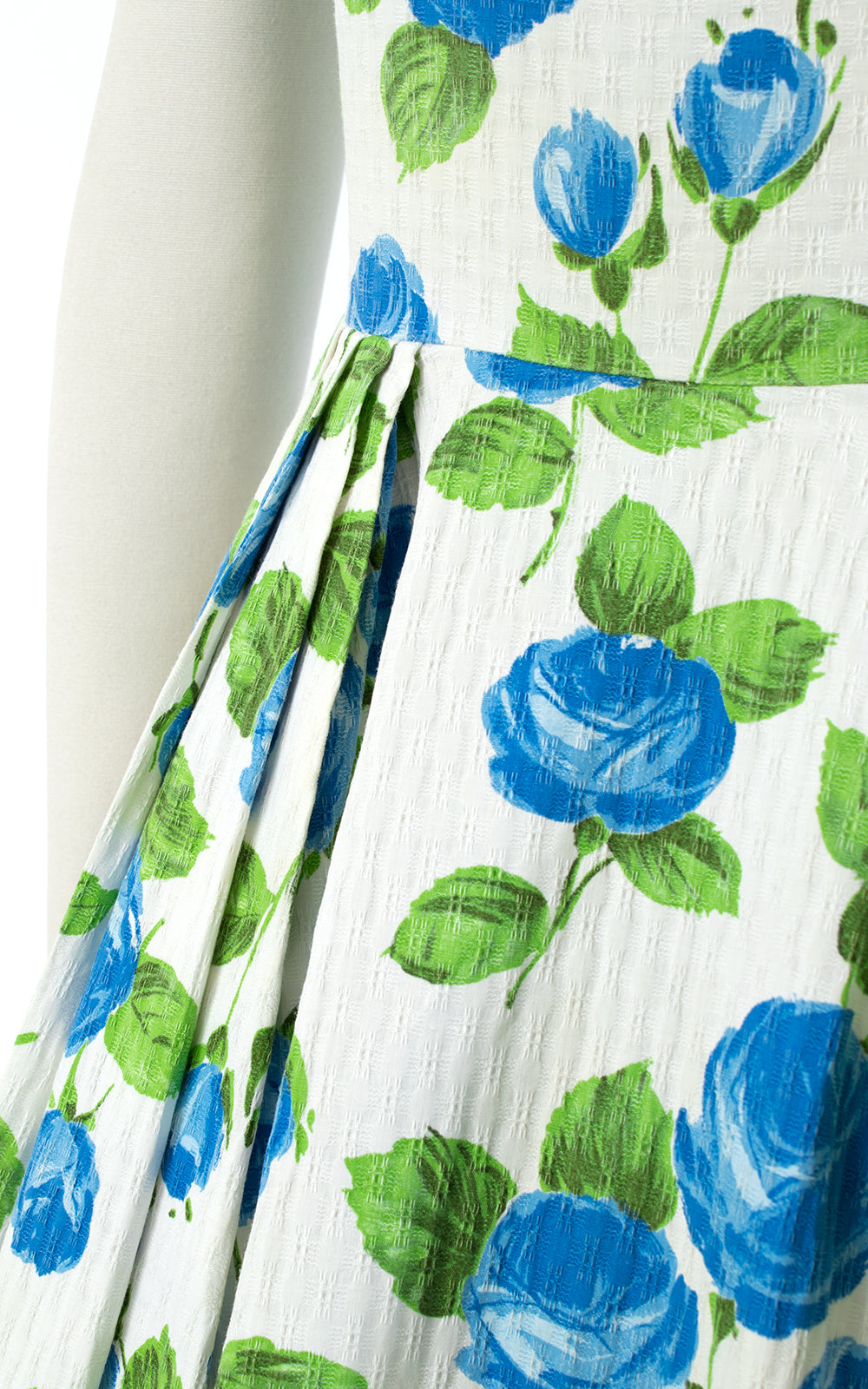 1950s Blue Rose Cotton Sundress | small/medium