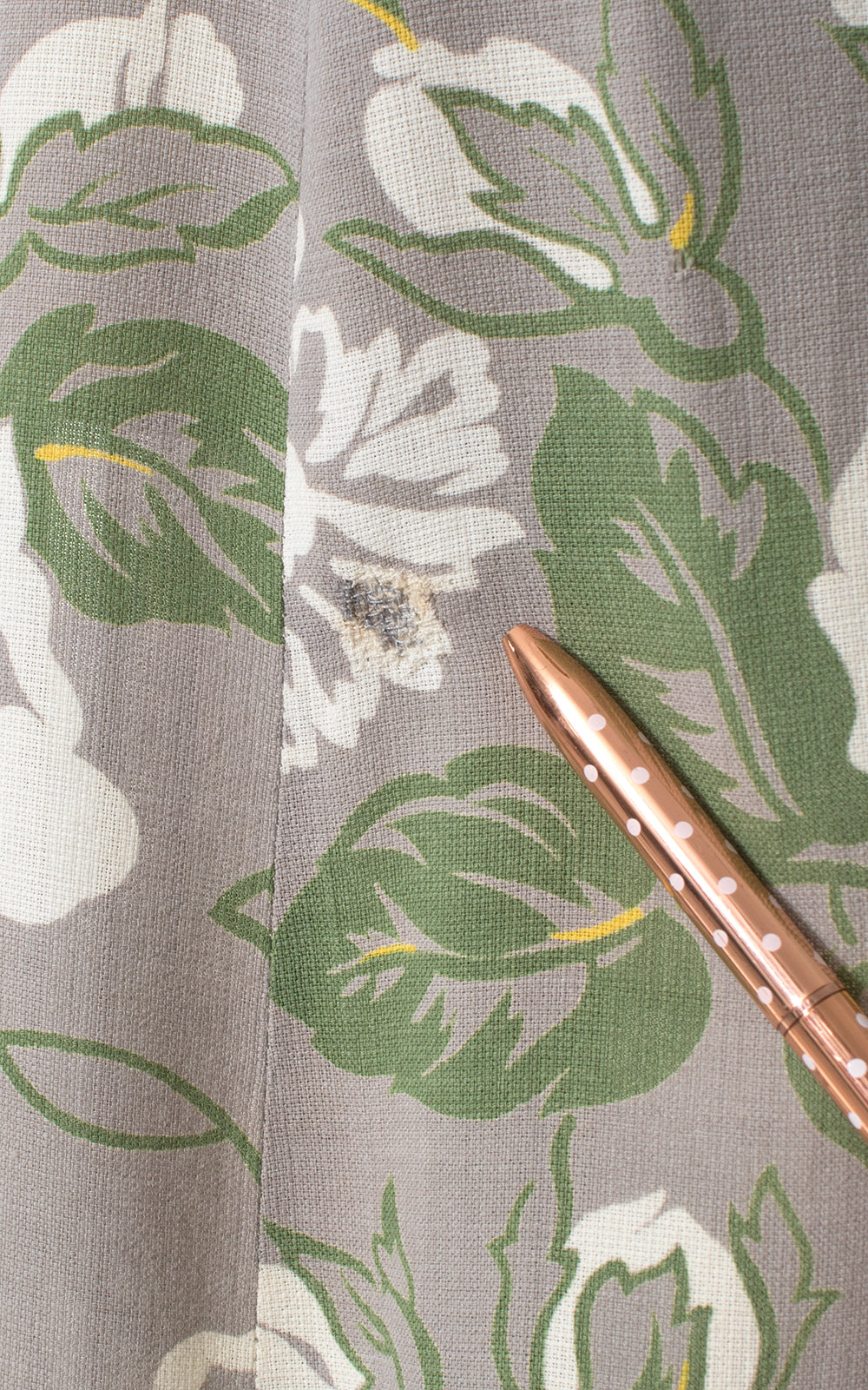 1940s Floral Cotton Shirtwaist Day Dress