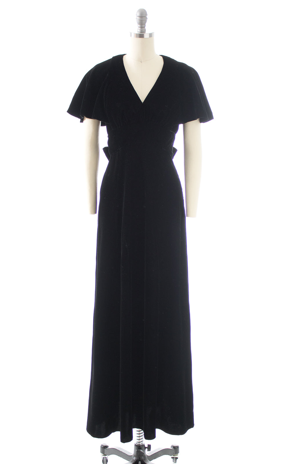 $65 DRESS SALE /// 1970s Black Velvet Flutter Sleeve Maxi Dress | x-sm Birthday Life Vintage $65 DRESS SALE /// 1970s Black Velvet Flutter Sleeve Maxi Dress | x-sm Birthday Life Vintage