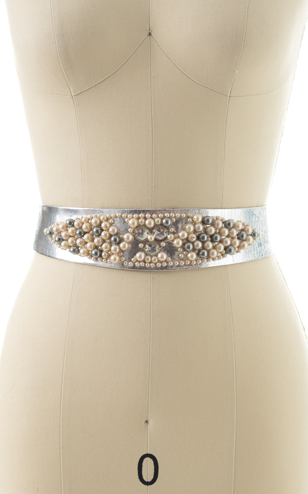 Vintage Embellished Leather Statement Belt on sale Small