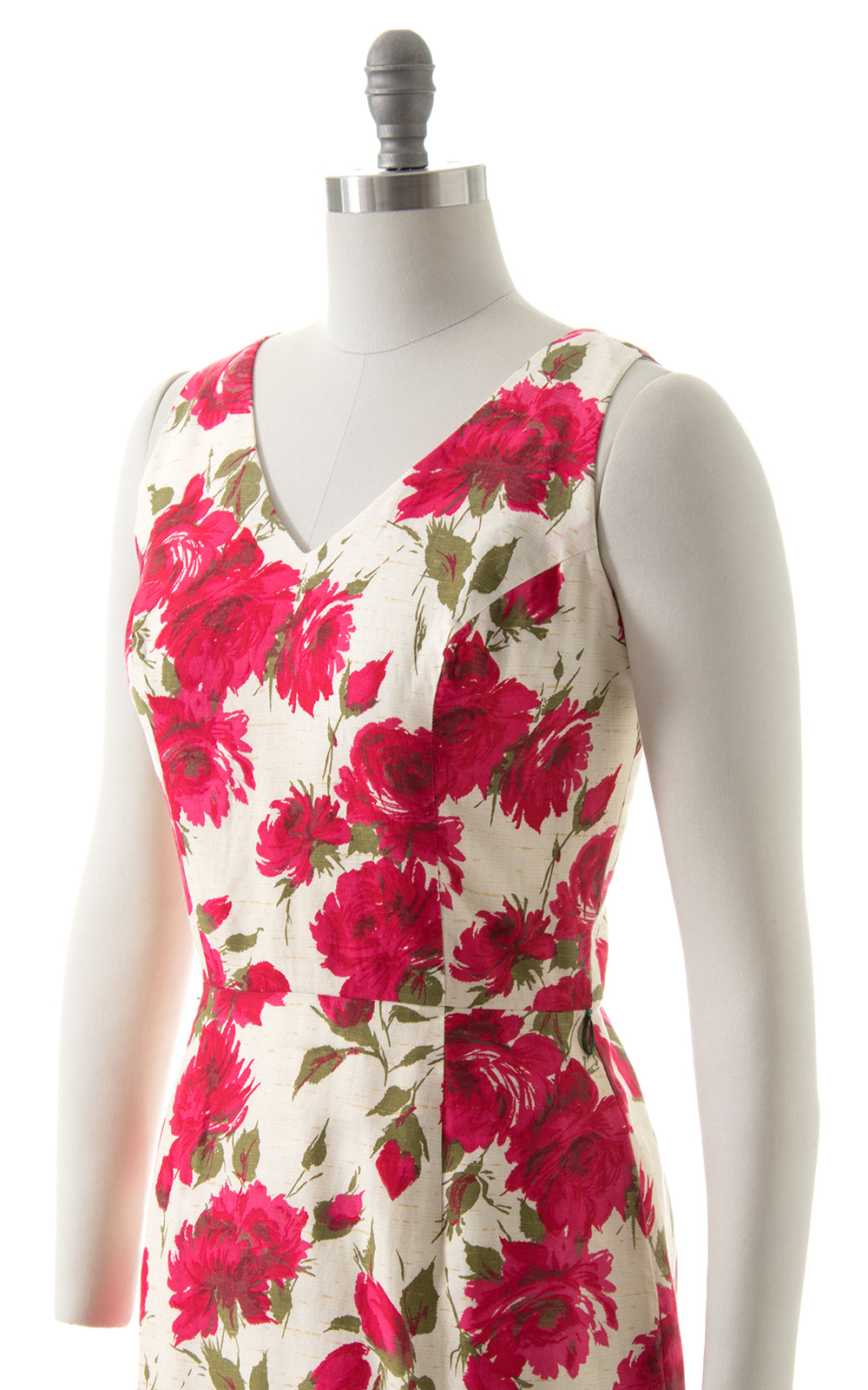 1960s Pink Rose Wiggle Dress