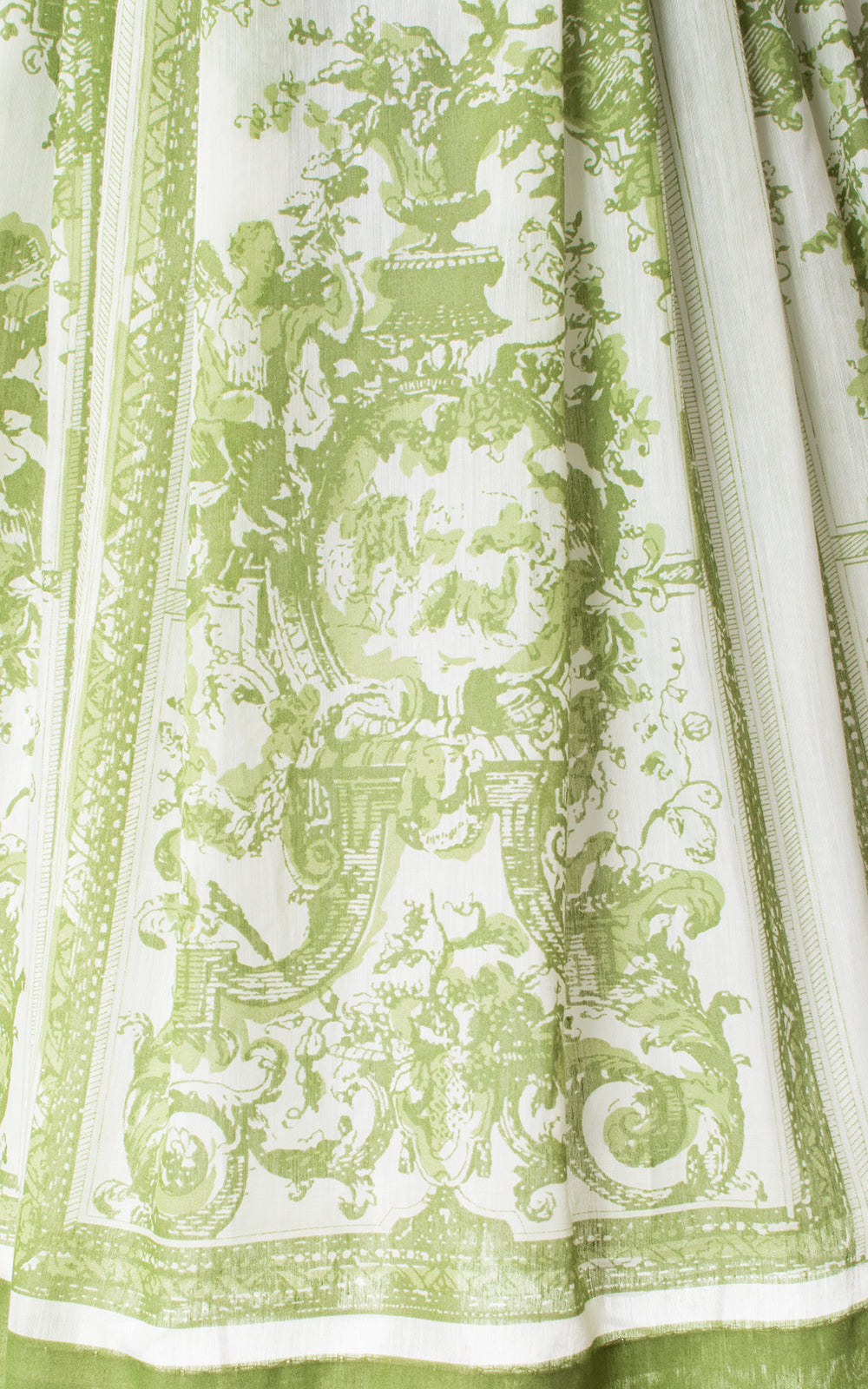 1950s Green Toile Novelty Print Sundress