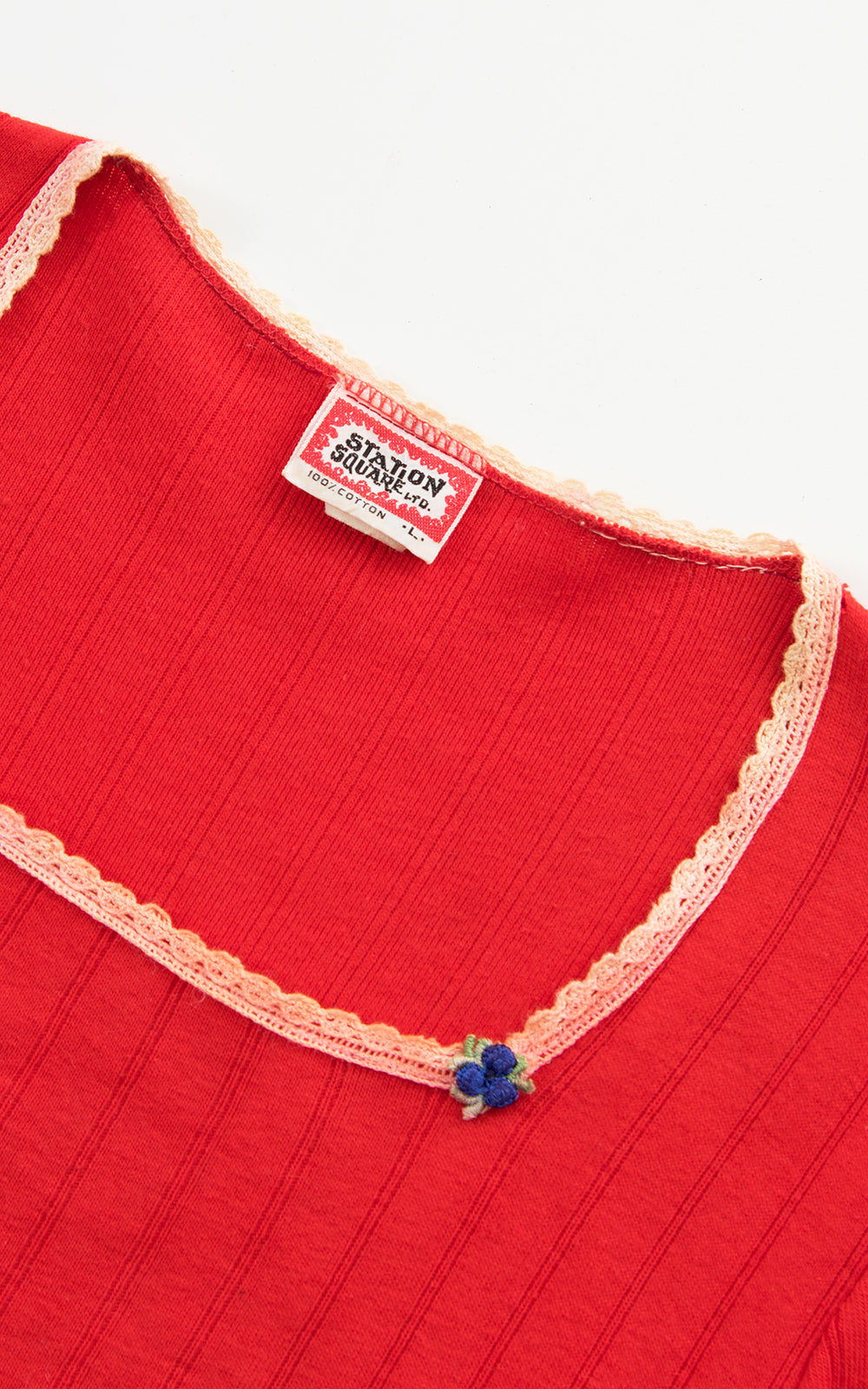 1970s Red Puff Sleeve T-Shirt